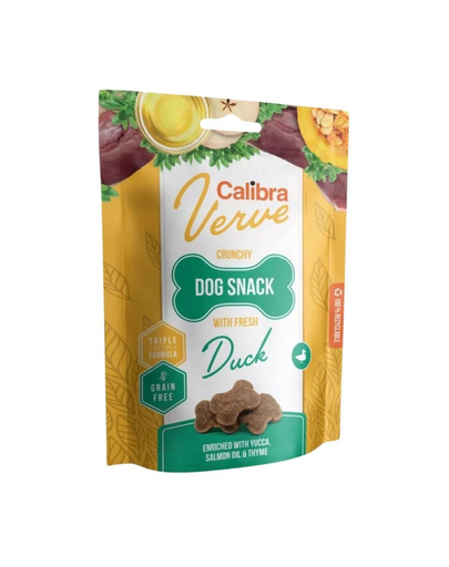 CALIBRA Dog Verve Crunchy Snack Fresh Duck 150 g gustari crocante pentru caini, cu rata