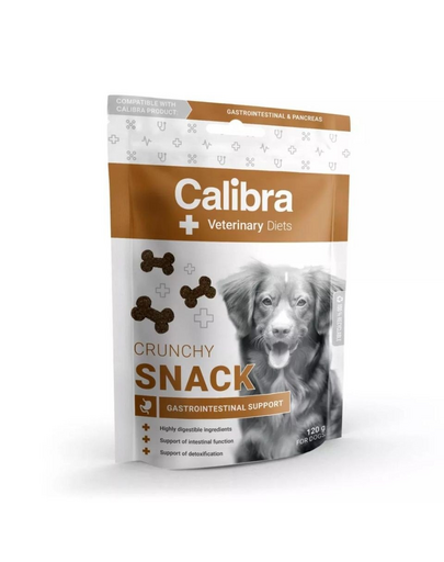 CALIBRA Veterinary Diet Crunchy Snack Gastrointestinal 120 g recompensa functionala pentru caini