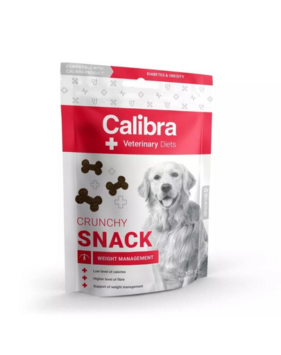 CALIBRA Veterinary Diet Crunchy Snack Weight Management 120 g gustare pentru caini adulti supraponderali sau cu diabet
