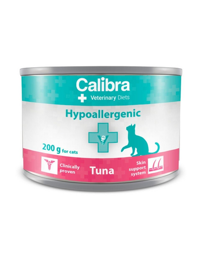 CALIBRA Veterinary Diet Cat Hypoallergenic Tuna 200 g hrana dietetica pentru pisicile cu intolerante alimentare si probleme de piele