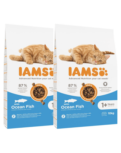 IAMS for Vitality Hrana uscata pentru pisici adulte, cu peste oceanic 20 kg (2 x 10 kg)
