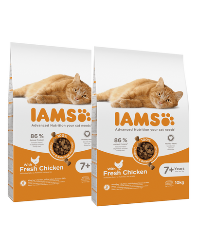 IAMS for Vitality pentru pisici senior cu pui proaspat 20 kg (2 x 10 kg)