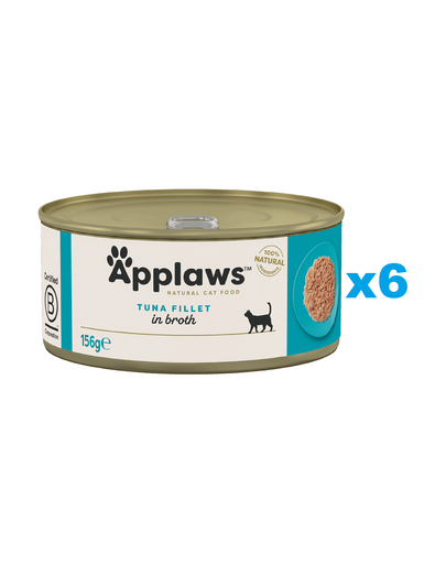 APPLAWS Cat Adult Tuna Fillet in Broth file ton 6x156 g hrana pisica, in supa
