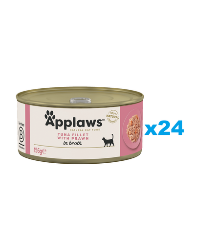 APPLAWS Cat Adult Tuna with Prawn in Broth 24x156 g ton si creveti in sos, hrana pisici