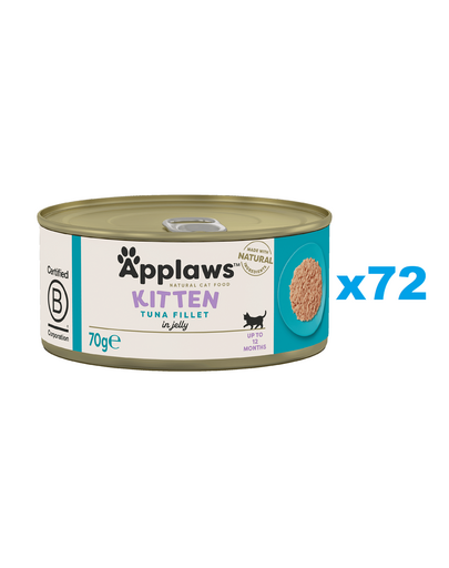 APPLAWS Cat Kitten Tuna in Broth Set conserve pentru pisoi, cu ton in sos 72x70 g