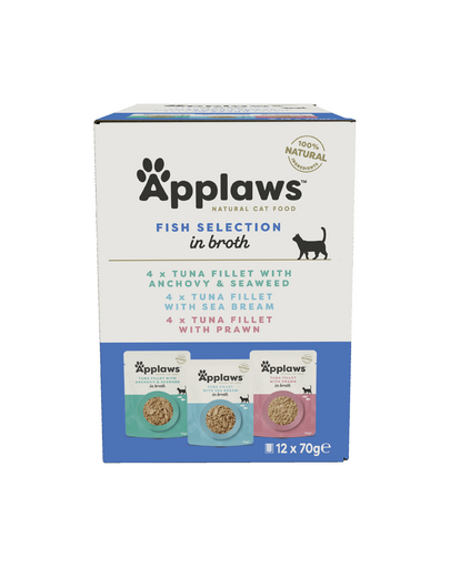 APPLAWS Cat Pouch Multipack Fish Selection hrana umeda pentru pisici, selectie de peste 12 x 70 g