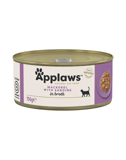 APPLAWS Cat mancare umeda pentru pisica, cu macrou si sardine 156 g