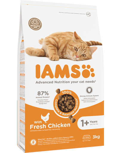 IAMS for Vitality pentru pisici adulte, cu pui 3 kg