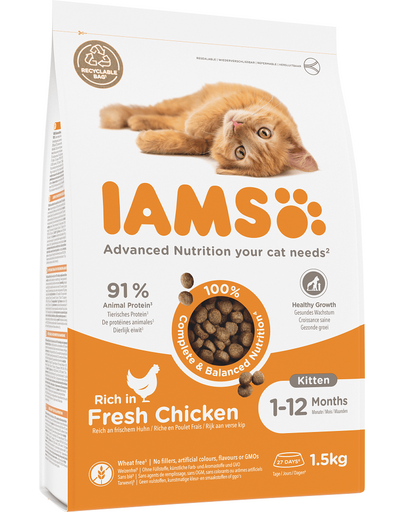 IAMS for Vitality Kitten Chicken 1,5 kg Hrana pisoi, cu pui