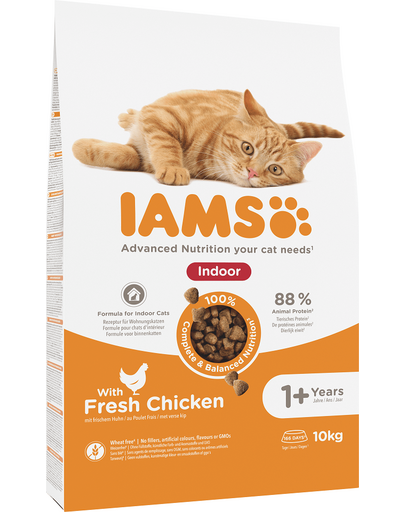 IAMS For Vitality Indoor Hrana uscata cu pui proasapat pentru pisici adulte 10kg