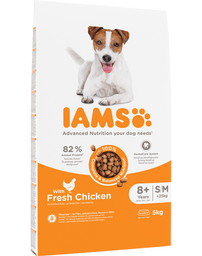 IAMS For Vitality Senior hrana uscata pentru caini seniori de talie mica si medie, cu pui, 5 kg