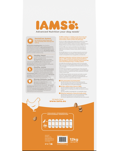 IAMS For Vitality Senior hrana uscata pentru caini seniori de talie mare, cu pui, 12 kg