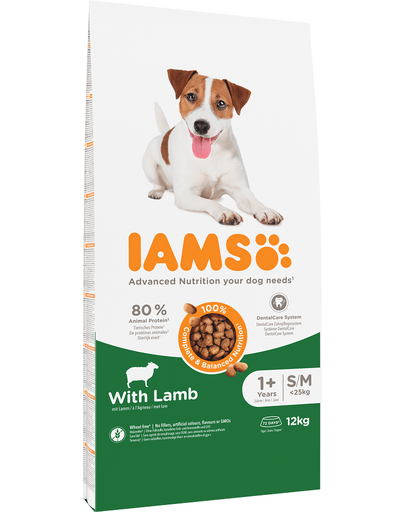 IAMS For Vitality Hrana uscata cu miel pentru cainii adulti de talie mica si medie 12 kg