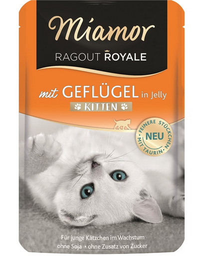 MIAMOR Ragout Royale in Jelly Poultry Kitten plic hrana pentru pisoi 100 g pasare in aspic