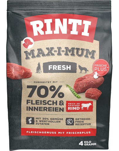 RINTI MAX-I-MUM Beef hrana uscata pentru caini adulti, cu vita 4 kg