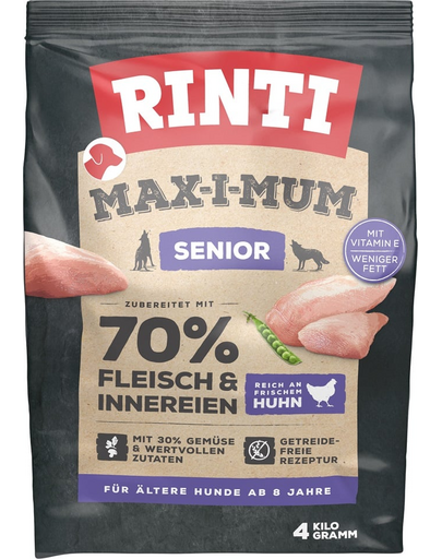 RINTI MAX-I-MUM Senior Chicken hrana uscata pentru caini seniori, cu pui 4 kg