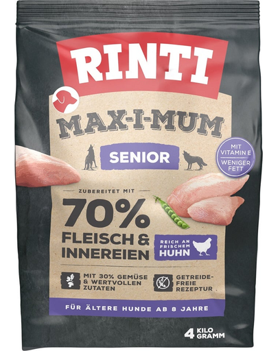 RINTI MAX-I-MUM Senior Chicken hrana uscata pentru caini seniori, cu pui 4 kg