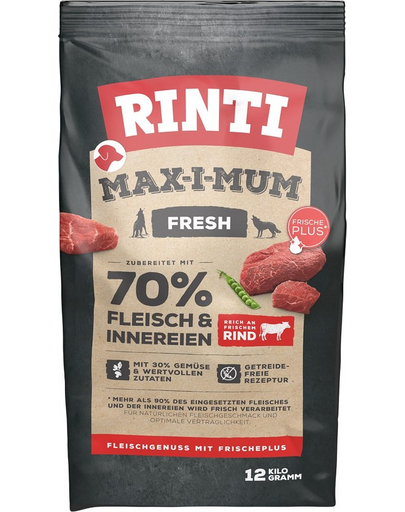 RINTI MAX-I-MUM Beef hrana uscata pentru caini adulti, cu vita 12 kg