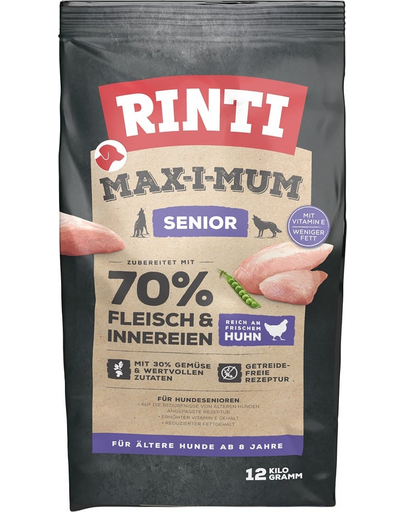 RINTI MAX-I-MUM Senior Chicken hrana uscata pentru caini seniori, cu pui 12 kg