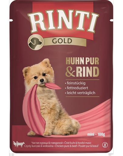 Ieftin RINTI Chicken Pure&Beef Mini plic pentru caine…