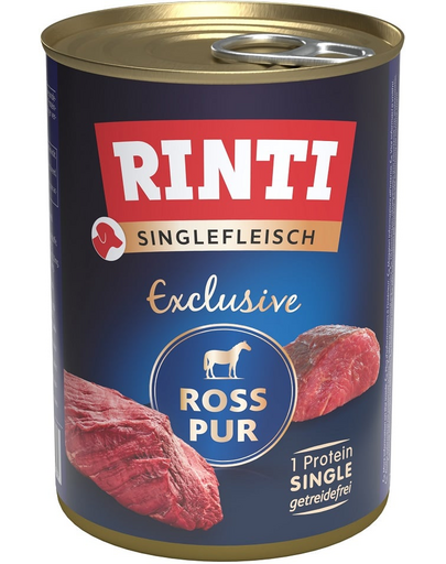 RINTI Singlefleisch Exclusive Horse Pure carne de cal hrana pentru caini 400 g monoproteica