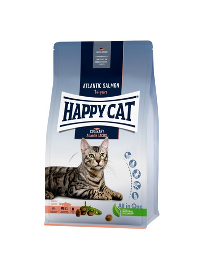 HAPPY CAT Culinary hrana uscata pentru pisici adulte, cu somon Atlantic 10 kg