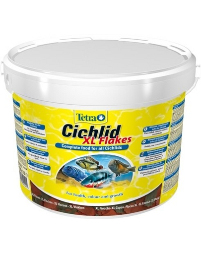 TETRA Cichlid XL Flakes Hrana completa sub forma de fulgi, pentru ciclide, 10 L