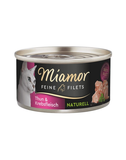 MIAMOR Feine Filets Naturell Tuna&Crab 80g ton si crab in sos propriu, hrana pisica