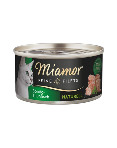 MIAMOR Feine Filets Naturell Bonito Tuna 80g ton Bonito in sos propriu, hrana pisica