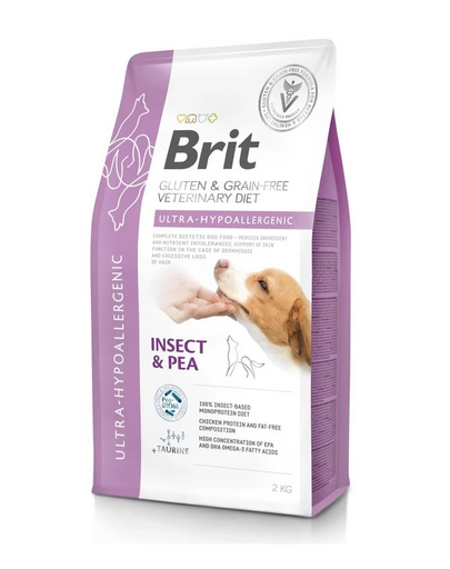 BRIT Veterinary Diets Dog Ultra-Hypoallergenic 2 kg hrana hipoalergenica pentru caini