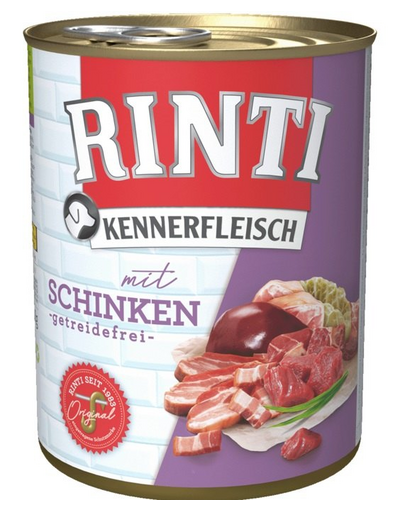 RINTI Kennerfleisch Ham hrana umeda caini adulti, cu sunca 800 gr