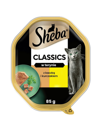 SHEBA Classics Hrana umeda pentru pisici 22x85 g in aspic cu rata si pui