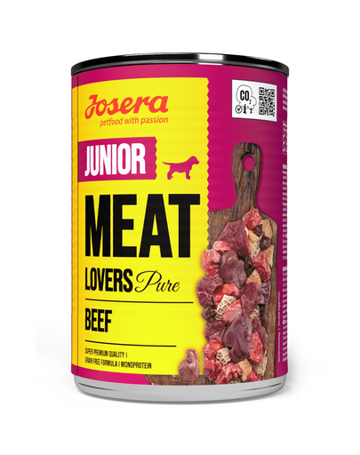 JOSERA Meat Lovers Junior Pure hrana cu vita pentru caini junior 400g