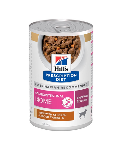 HILL'S Prescription Diet Canine Gastrointestinal Biome Digestive Care Stew Conserva caini cu afectiuni gastrointestinale, cu pui si morcovi 354 g