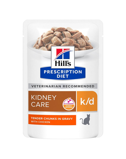 HILL\'S Prescription Diet Feline k/d Kidney Care Hrana umeda pentru pisici cu probleme renale, cu pui 12x85 g