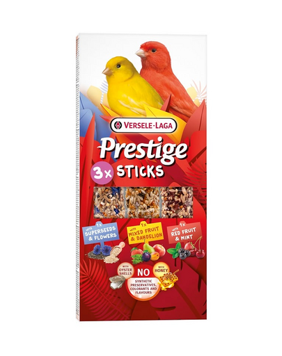 VERSELE-LAGA Prestige Sticks 3 sticksuri pentru canari, mix arome 90g