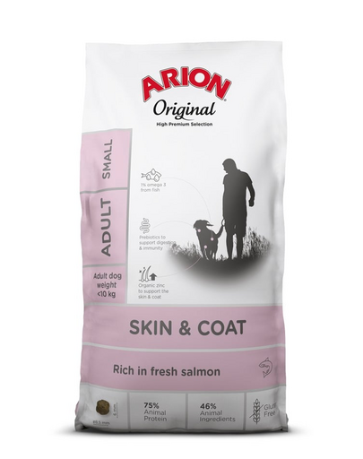 ARION Original Skin & Coat Adult Small Salmon Rice 2 kg hrana caini, cu somon