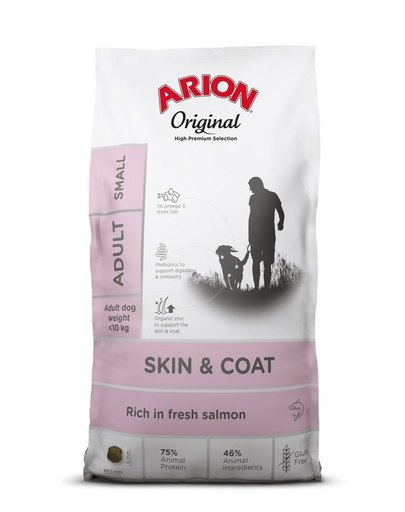 ARION Original Skin & Coat Adult Small Salmon Rice 7 kg mancare cu somon pentru caini