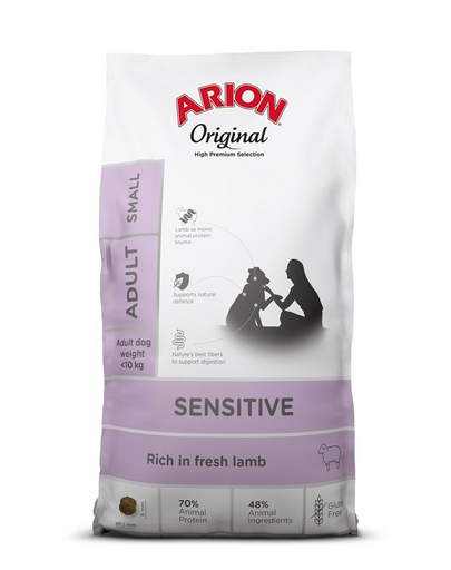 ARION Original Sensitive Adult Small Lamb Rice 7 kg hrana cu miel, pentru caini talie mica