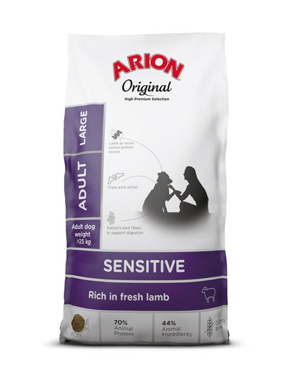 ARION Original Sensitive Adult Large Lamb Rice 12 kg aliment caini talie mare, cu miel