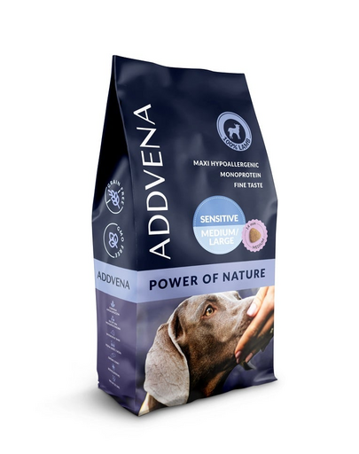 ADDVENA Power of Nature Sensitive medium&large 10 kg miel, hrana caini sensibili talie medie si mare