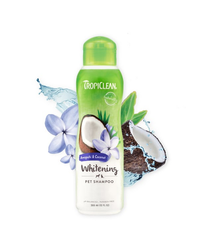 TROPICLEAN Awapuhi & Coconut Whitening Shampoo 355ml sampon blana alba pentru caini si pisici