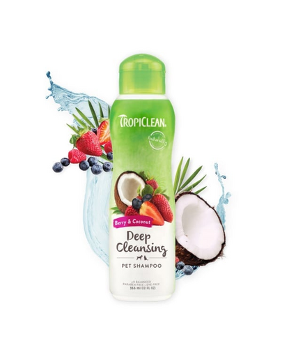 TROPICLEAN Berry & Coconut Shampoo Deep Cleansing 355ml sampon curatare profunda pentru caini si pisici