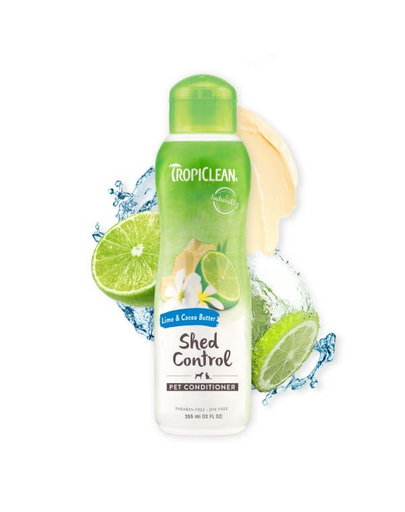 TROPICLEAN Lime Cocoa Butter Shed Control Conditioner 355ml balsam reducere a caderii parului pentru caini si pisici