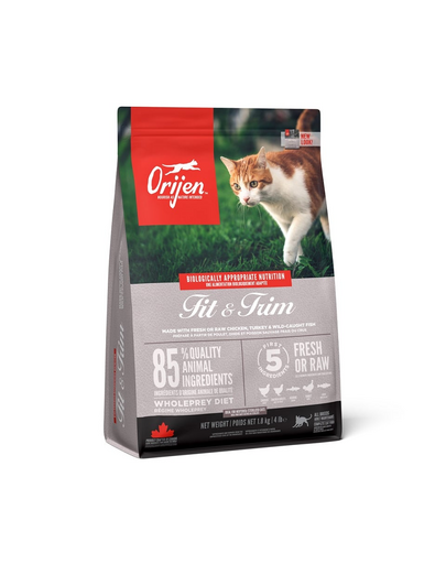 ORIJEN Fit & Trim Cat Hrana uscata pentru pisici adulte predispuse la supraponderabilitate, cu pui 1.8 kg