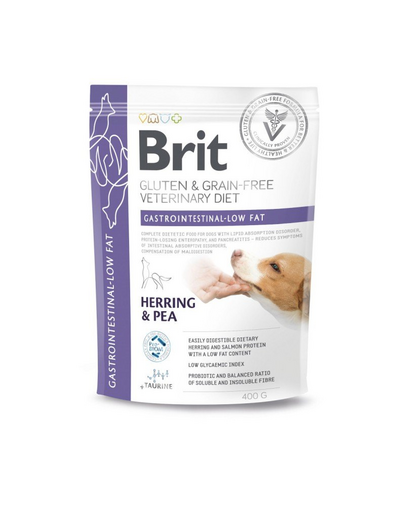 BRIT Grain Free Veterinary Diets Dog Gastrointestinal Low Fat 400 g hrana dietetica pentru caini