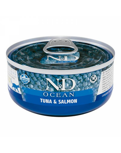 FARMINA N&D Ocean Cat Tuna, salmon 70 g Conserva hrana pentru pisici, cu somon