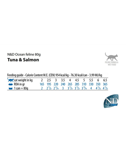 FARMINA N&D Ocean Cat Tuna, salmon 70 g Conserva hrana pentru pisici, cu somon