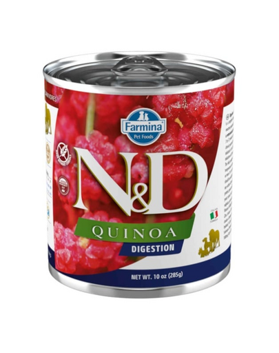 FARMINA N&D Quinoa Digestion Dog 285 g Conserva pentru caine cu afectiuni digestive, cu miel