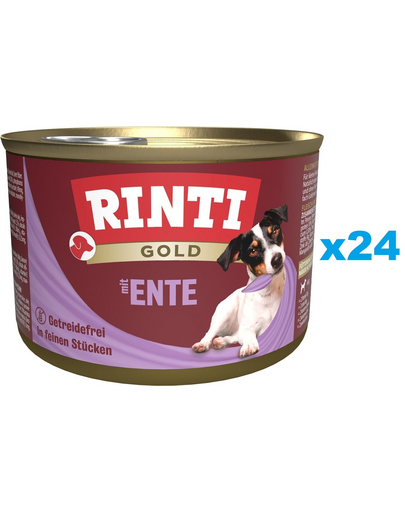 RINTI Gold Duck hearts Mini pentru caini talie mica 24x185 g cu rata